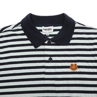 KENZO 凯卓男士虎头LOGO刺绣条纹POLO衫