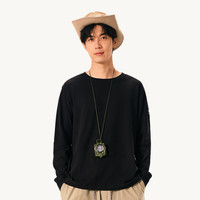 网易严选半拉链打底衫2024年秋季户外摇粒绒上衣吸湿速干内搭 S 圆领-墨黑色-男