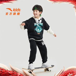 奥运文化系列安踏儿童卫衣男大童假两件连帽套头衫2024秋上装