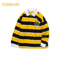 巴拉巴拉男童长袖polo衫中大童条纹打底衫2025春季儿童T恤小 蓝白色调00481-208223117127