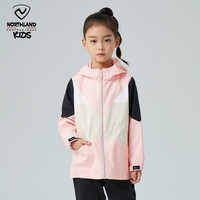诺诗兰儿童160码女童秋冬冲锋卫衣羽绒服加绒裤子外套