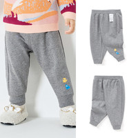 巴拉巴拉宝宝裤子女童秋装婴儿休闲裤男童长裤纯棉儿童宽松外穿 中花灰00502