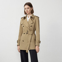 【朗姿Basic衣橱】法式复古正肩高级感气质外套2024春风衣女 深米色 2XL