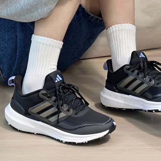 Adidas阿迪达斯ULTRABOUNCE女子轻质透气缓震健步运动跑步休闲鞋 黑色/灰色/灰蓝色 37
