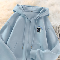 雪中飞 SNOWFLYING开春卫衣外套女2025春季轻薄款连帽开衫短款上衣PC 雾霾蓝788F 160/84A