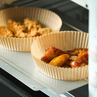 茶花 食品级一次性空气炸锅纸盘吸油纸垫大号40张