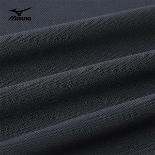 美津浓 Mizuno户外休闲POLO衫男冰丝速干翻领T恤男士薄款上衣透气 黑色 2XL 