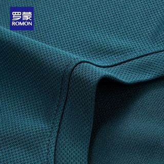 罗蒙（ROMON）华夫格长袖t恤男圆领春季中青年时尚休闲T恤衫 豆绿 4XL 190(180-200斤)