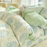 无印良品全棉纯棉床品被套被套床单2025宿舍被套床笠 1.35m床- 床单四件套【床单*1+被套*1+枕套*2】 绣球花语