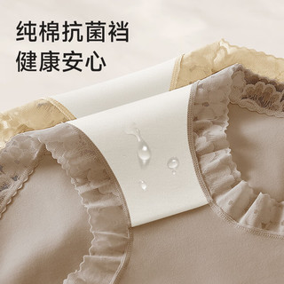 美·雅·挺高腰内裤女士棉质抑菌无痕大码蕾丝女式秋冬收腹提臀三角打底裤头