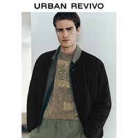 UR2024冬季男装时尚休闲百搭绗缝字母图案棉服UMM140008 黑色 XL