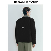 UR2024冬季男装时尚休闲百搭绗缝字母图案棉服UMM140008 黑色 XS