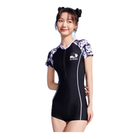 洲克（ZOKE）女士酷洛米连体平角泳衣遮肚显瘦训练游泳衣124601404