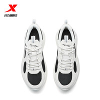 XTEP特步休闲鞋男2025年夏季拼接撞色百搭舒适厚底增高运动鞋 帆白/黑（男款） 45