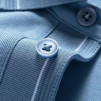 七匹狼短袖T恤男夏季男士POLO保罗衫商务休闲短t翻领体恤打底衫男装上衣 109(天蓝)-6850款 185/100A(XXXL)