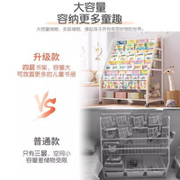 霓峰移动书架置物架落地多层简易家用书柜宝宝幼儿玩具收纳阅读绘本架 5层收纳柜-玩具收纳/搭配购买
