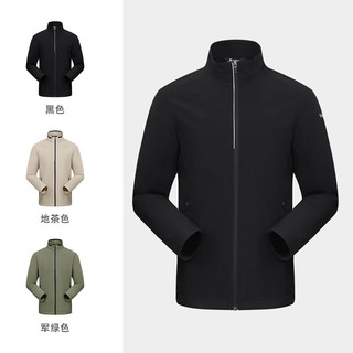 探路者（TOREAD）户外软壳衣男女透气舒适休闲户外弹力速干功能外套春夏款 男-TAEEBM81704黑色 XXL