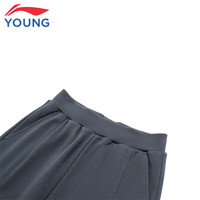 李宁 LI-NING童装儿童运动裤男大童2025春季潮流休闲弹力收口运动长裤 冷檀黑71-2 160