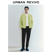 UR2024冬季男装时尚休闲百搭绗缝字母图案棉服UMM140008 卡其绿 S