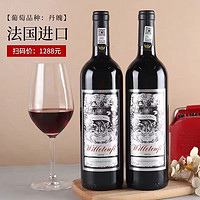 威珞特菲 法国原瓶进口 莱欧诺干红葡萄酒红酒13%vol750ml*6瓶 2支装