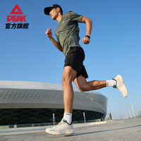 匹克轻跃态极跑步鞋男2025春季缓震回弹慢跑鞋软底休闲运动鞋 帆布白色/绿 43