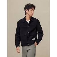 GXG奥莱 多色翻领短大衣 23年冬季 黑色 180/XL