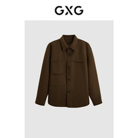 GXG奥莱 咖色翻领短款大衣 冬季GEX10629464 咖色 XL 180