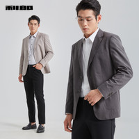 利郎西服外套男士商务休闲西装男修身翻领2025春男装单西 咖啡色(G5CDX811SA) 190/100A