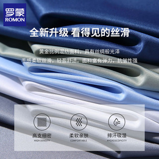 罗蒙（ROMON）无痕长袖衬衫男士春夏季商务休闲仿丝衬衣免烫抗皱纯色上衣男