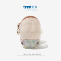 天美意女童公主鞋2024春季水晶鞋洋气宝宝演出单鞋儿童百搭小皮鞋 银色 34 34码