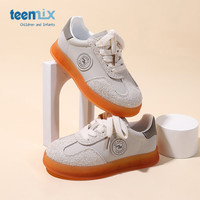 天美意童鞋儿童运动鞋男童女童透气软底鞋春秋款休闲鞋 灰色 28