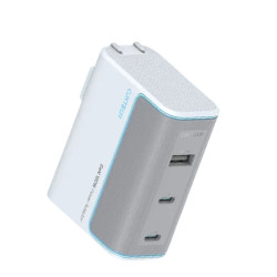 酷态科 10号 GaN三口充电器 120W 银滩白