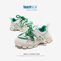 天美意（TEENMIX）童鞋女童运动鞋小童网面透气儿童休闲鞋中大童潮 绿色 27 27码