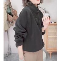 FDPV山东即墨卫衣女保暖2024秋冬套头护颈时尚加厚休闲搭大个子上 黑色 4XL 160-180斤