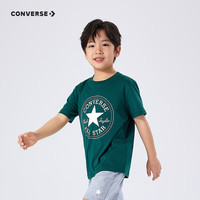 匡威（Converse）匡威儿童装男童短袖T恤2024夏季大童潮牌上衣女童夏装男孩半袖t恤 龙鳞绿 130 /64 【身高116-122cm】