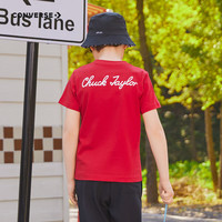 匡威（Converse）匡威儿童装男童短袖T恤2024夏季大童潮牌上衣女童夏装男孩半袖t恤 8642探戈红 160 /80 【身高158-170cm】