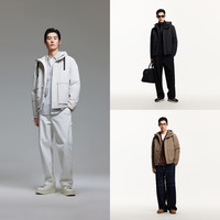 【防泼水】杰克琼斯春季2024工装羽绒服男士连帽鸭外套男士装 【三防工装羽绒】黑色 180/100A/L