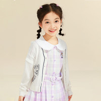 PawinPaw卡通小熊童装年夏季女童学院风棒球服毛衣开衫 米白色/39 160 cm