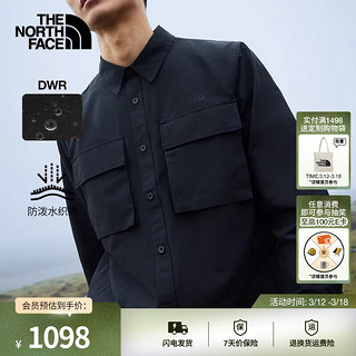 THE NORTH FACE 北面 长袖衬衫男防风防泼水户外休闲24秋新品|83UR JK3/宇宙黑 L