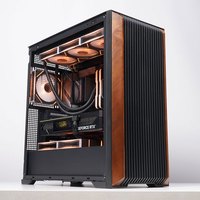 先马风洞台式机箱ATX实木条纹侧透360水冷MATX电脑机箱风洞pro