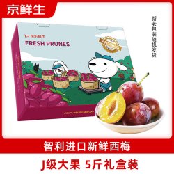 京鲜生 智利进口西梅J级 5斤礼盒装 单果重20g起
