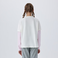 NIKE 耐克童装男女纯棉长袖t恤假两件儿童长t打底衫 樱花粉 140 /68 【身高128-140cm】