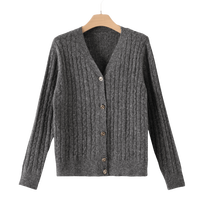 晚白2025年新款时尚简约休闲毛衣流行穿搭红色毛衣舒适含羊毛外套女