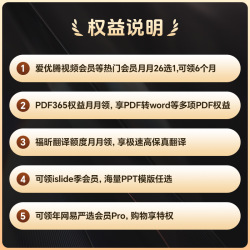 福昕 爱优腾芒果tv视频会员网易云黑胶B站大会员月领
