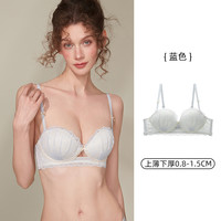 六只兔子内衣女小胸聚拢显大蕾丝性感上薄下厚贝壳杯不外扩文胸罩 冰霜蓝 36/80AB