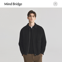 Mind Bridge2024男士短款休闲翻领毛呢外套冬季羊毛翻领夹克 175/L