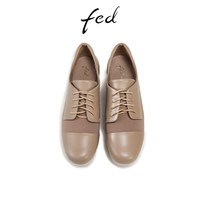 fed复古松糕鞋春季女鞋真皮休闲鞋系带单鞋女款S0306-YAB003 参数-勿拍 34