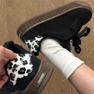 鞋柜捡漏灰蓝豹纹百搭板鞋子女2025春季爆·款休闲女鞋 粉豹纹 升级版 39