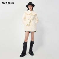 5+【FIVE PLUS 奥莱】娃娃领夹棉外套女中长款抽绳收腰配包包女冬装 XS