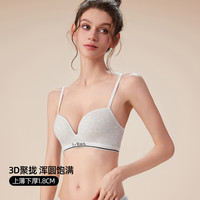 六只兔子运动风内衣女聚拢小胸显大无钢圈防下垂上薄下厚透气文胸 冰岛蓝 32/70AB
